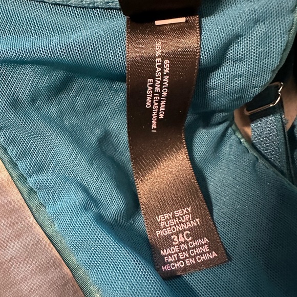 Victoria's Secret Blue Racer Back Front Closure Very Sexy Push Up Bra 34C - Picture 5 of 5